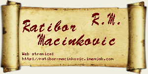 Ratibor Mačinković vizit kartica